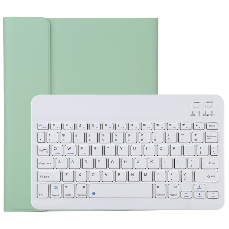 TG11B Detachable Bluetooth White Keyboard + Microfiber Leather Tablet Case for iPad Pro 11 inch (2020), with Pen Slot & Holder (Green) - For iPad Pro by PMC Jewellery | Online Shopping South Africa | PMC Jewellery