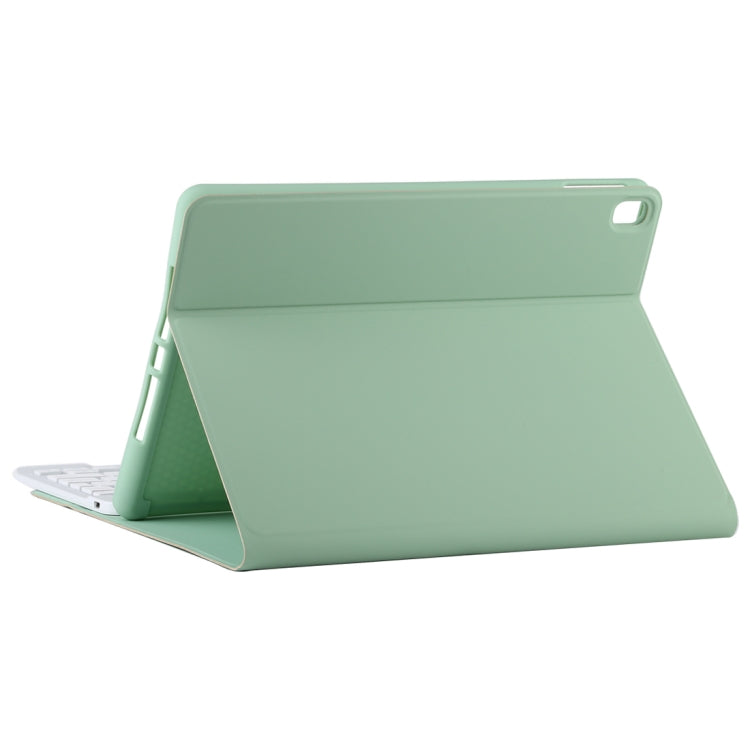 TG11B Detachable Bluetooth White Keyboard + Microfiber Leather Tablet Case for iPad Pro 11 inch (2020), with Pen Slot & Holder (Green) - For iPad Pro by PMC Jewellery | Online Shopping South Africa | PMC Jewellery