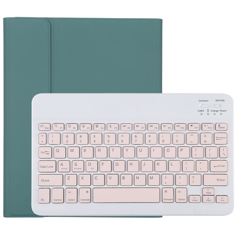 TG11B Detachable Bluetooth Pink Keyboard + Microfiber Leather Tablet Case for iPad Pro 11 inch (2020), with Pen Slot & Holder (Dark Green) - For iPad Pro by PMC Jewellery | Online Shopping South Africa | PMC Jewellery