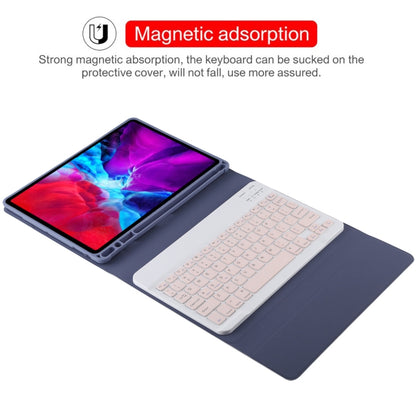 TG11B Detachable Bluetooth Pink Keyboard + Microfiber Leather Tablet Case for iPad Pro 11 inch (2020), with Pen Slot & Holder (Purple) - For iPad Pro by PMC Jewellery | Online Shopping South Africa | PMC Jewellery