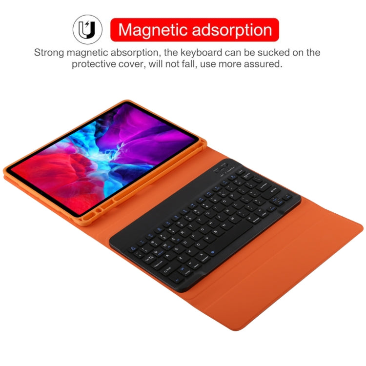 TG11B Detachable Bluetooth Black Keyboard + Microfiber Leather Tablet Case for iPad Pro 11 inch (2020), with Pen Slot & Holder (Orange) - For iPad Pro by PMC Jewellery | Online Shopping South Africa | PMC Jewellery