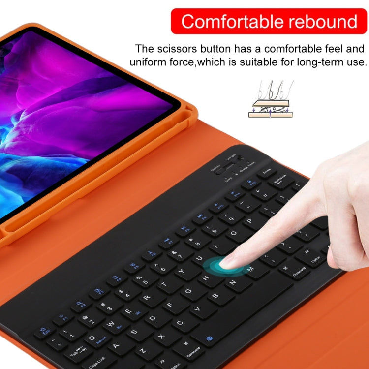 TG11B Detachable Bluetooth Black Keyboard + Microfiber Leather Tablet Case for iPad Pro 11 inch (2020), with Pen Slot & Holder (Orange) - For iPad Pro by PMC Jewellery | Online Shopping South Africa | PMC Jewellery