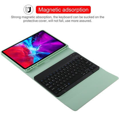 TG11B Detachable Bluetooth Black Keyboard + Microfiber Leather Tablet Case for iPad Pro 11 inch (2020), with Pen Slot & Holder (Green) - For iPad Pro by PMC Jewellery | Online Shopping South Africa | PMC Jewellery