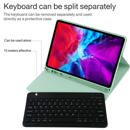 TG11B Detachable Bluetooth Black Keyboard + Microfiber Leather Tablet Case for iPad Pro 11 inch (2020), with Pen Slot & Holder (Green) - For iPad Pro by PMC Jewellery | Online Shopping South Africa | PMC Jewellery