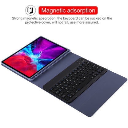 TG11B Detachable Bluetooth Black Keyboard + Microfiber Leather Tablet Case for iPad Pro 11 inch (2020), with Pen Slot & Holder (Purple) - For iPad Pro by PMC Jewellery | Online Shopping South Africa | PMC Jewellery