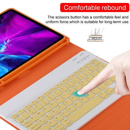 TG11B Detachable Bluetooth Yellow Keyboard + Microfiber Leather Tablet Case for iPad Pro 11 inch (2020), with Pen Slot & Holder (Orange) - For iPad Pro by PMC Jewellery | Online Shopping South Africa | PMC Jewellery