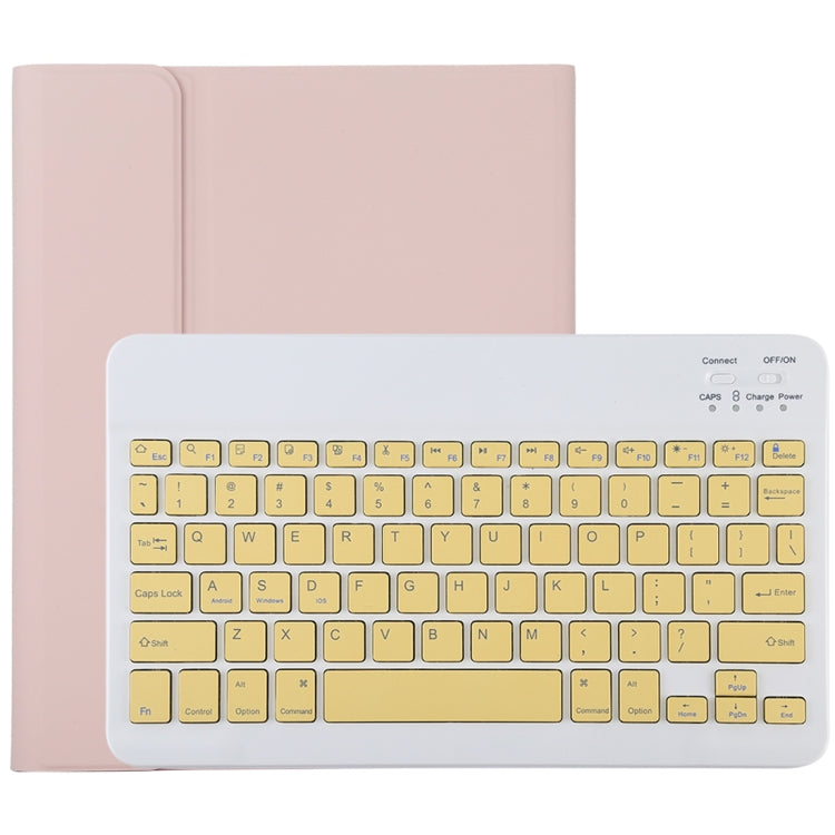 TG11B Detachable Bluetooth Yellow Keyboard + Microfiber Leather Tablet Case for iPad Pro 11 inch (2020), with Pen Slot & Holder (Pink) - For iPad Pro by PMC Jewellery | Online Shopping South Africa | PMC Jewellery