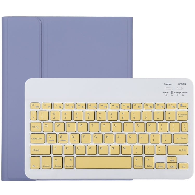 TG11B Detachable Bluetooth Yellow Keyboard + Microfiber Leather Tablet Case for iPad Pro 11 inch (2020), with Pen Slot & Holder (Purple) - For iPad Pro by PMC Jewellery | Online Shopping South Africa | PMC Jewellery