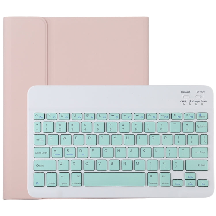 TG11B Detachable Bluetooth Green Keyboard + Microfiber Leather Tablet Case for iPad Pro 11 inch (2020), with Pen Slot & Holder (Pink) - For iPad Pro by PMC Jewellery | Online Shopping South Africa | PMC Jewellery