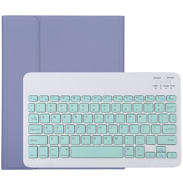 TG11B Detachable Bluetooth Green Keyboard + Microfiber Leather Tablet Case for iPad Pro 11 inch (2020), with Pen Slot & Holder (Purple) - For iPad Pro by PMC Jewellery | Online Shopping South Africa | PMC Jewellery