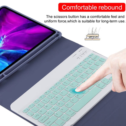 TG11B Detachable Bluetooth Green Keyboard + Microfiber Leather Tablet Case for iPad Pro 11 inch (2020), with Pen Slot & Holder (Purple) - For iPad Pro by PMC Jewellery | Online Shopping South Africa | PMC Jewellery