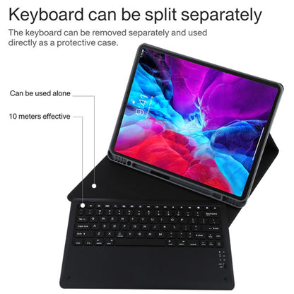 T129 Detachable Bluetooth Black Keyboard Microfiber Leather Tablet Case for iPad Pro 12.9 inch (2020), with Holder (Black) - For iPad Pro by PMC Jewellery | Online Shopping South Africa | PMC Jewellery