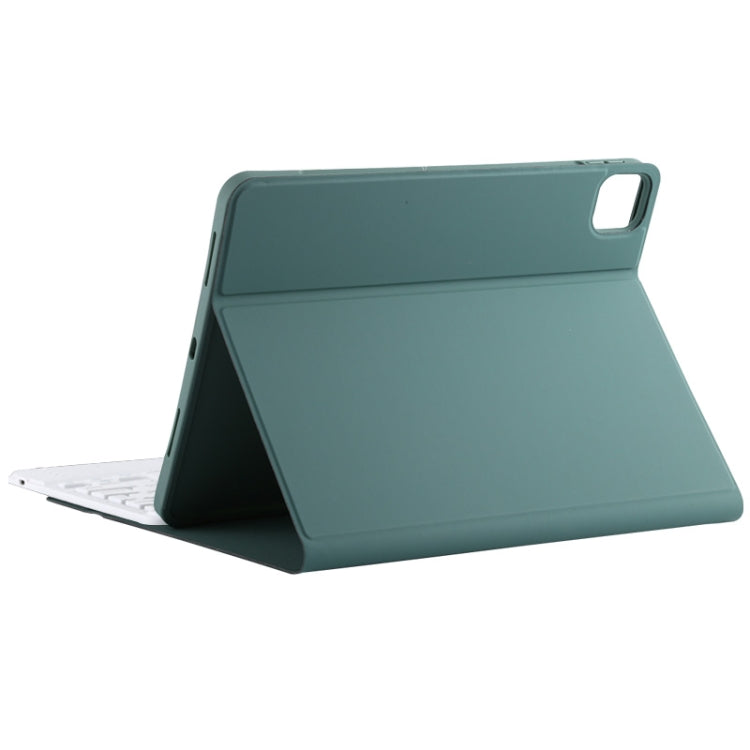 TG11BC Detachable Bluetooth White Keyboard Microfiber Leather Tablet Case for iPad Pro 11 inch (2020), with Touchpad & Pen Slot & Holder (Dark Green) - For iPad Pro by PMC Jewellery | Online Shopping South Africa | PMC Jewellery