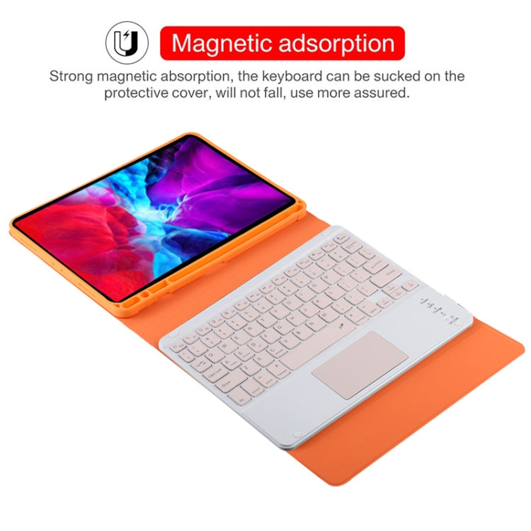 TG11BC Detachable Bluetooth Pink Keyboard Microfiber Leather Tablet Case for iPad Pro 11 inch (2020), with Touchpad & Pen Slot & Holder (Orange) - For iPad Pro by PMC Jewellery | Online Shopping South Africa | PMC Jewellery