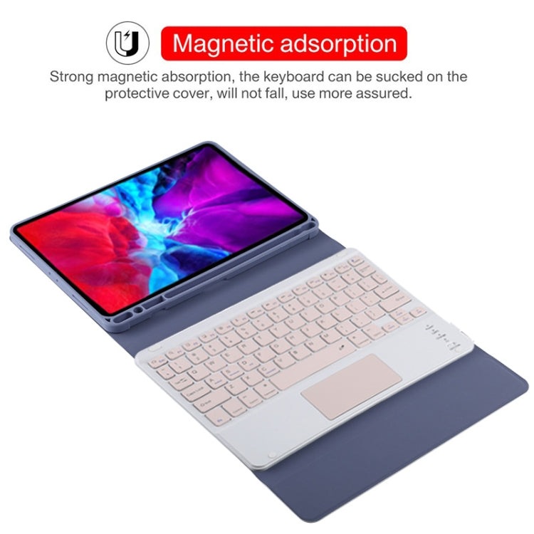 TG11BC Detachable Bluetooth Pink Keyboard Microfiber Leather Tablet Case for iPad Pro 11 inch (2020), with Touchpad & Pen Slot & Holder (Purple) - For iPad Pro by PMC Jewellery | Online Shopping South Africa | PMC Jewellery