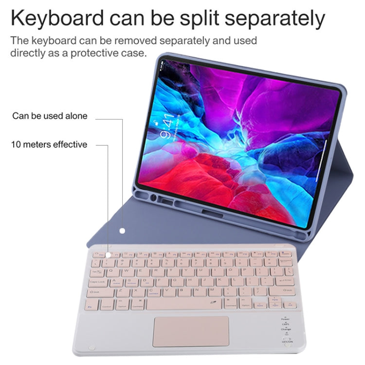 TG11BC Detachable Bluetooth Pink Keyboard Microfiber Leather Tablet Case for iPad Pro 11 inch (2020), with Touchpad & Pen Slot & Holder (Purple) - For iPad Pro by PMC Jewellery | Online Shopping South Africa | PMC Jewellery