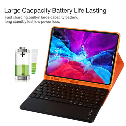 TG11BC Detachable Bluetooth Black Keyboard Microfiber Leather Tablet Case for iPad Pro 11 inch (2020), with Touchpad & Pen Slot & Holder (Orange) - For iPad Pro by PMC Jewellery | Online Shopping South Africa | PMC Jewellery