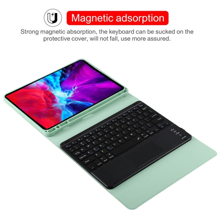 TG11BC Detachable Bluetooth Black Keyboard Microfiber Leather Tablet Case for iPad Pro 11 inch (2020), with Touchpad & Pen Slot & Holder (Green) - For iPad Pro by PMC Jewellery | Online Shopping South Africa | PMC Jewellery