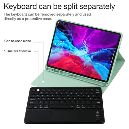 TG11BC Detachable Bluetooth Black Keyboard Microfiber Leather Tablet Case for iPad Pro 11 inch (2020), with Touchpad & Pen Slot & Holder (Green) - For iPad Pro by PMC Jewellery | Online Shopping South Africa | PMC Jewellery