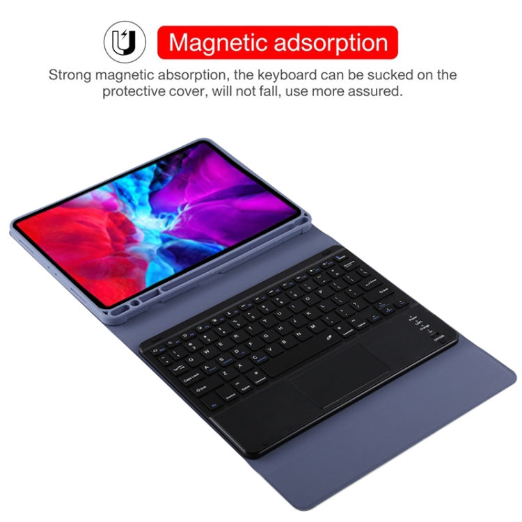 TG11BC Detachable Bluetooth Black Keyboard Microfiber Leather Tablet Case for iPad Pro 11 inch (2020), with Touchpad & Pen Slot & Holder (Purple) - For iPad Pro by PMC Jewellery | Online Shopping South Africa | PMC Jewellery