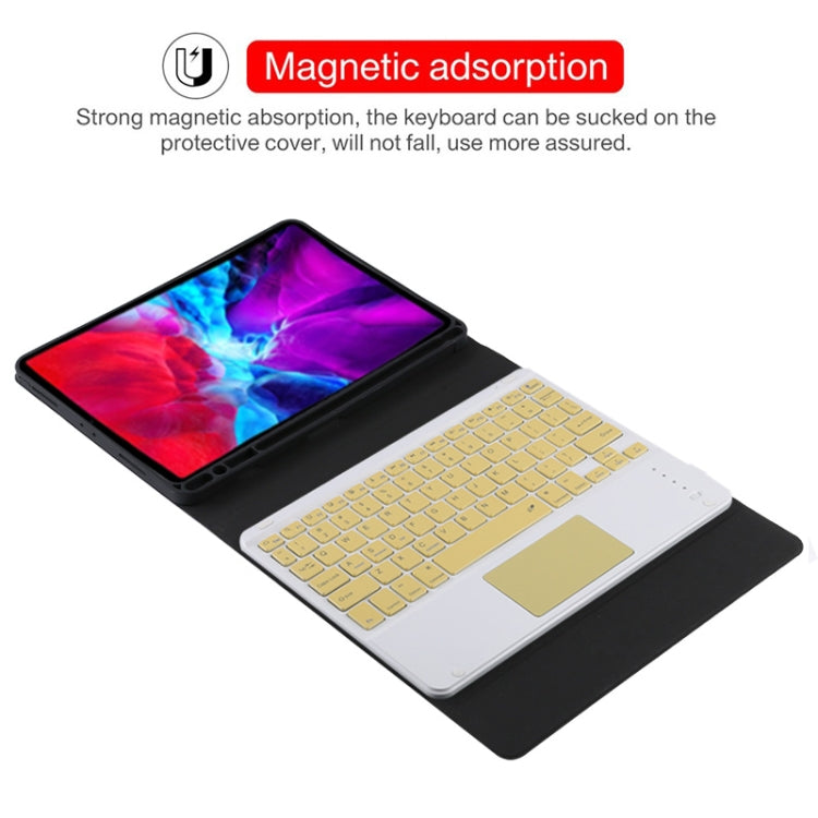 TG11BC Detachable Bluetooth Yellow Keyboard Microfiber Leather Tablet Case for iPad Pro 11 inch (2020), with Touchpad & Pen Slot & Holder (Black) - For iPad Pro by PMC Jewellery | Online Shopping South Africa | PMC Jewellery