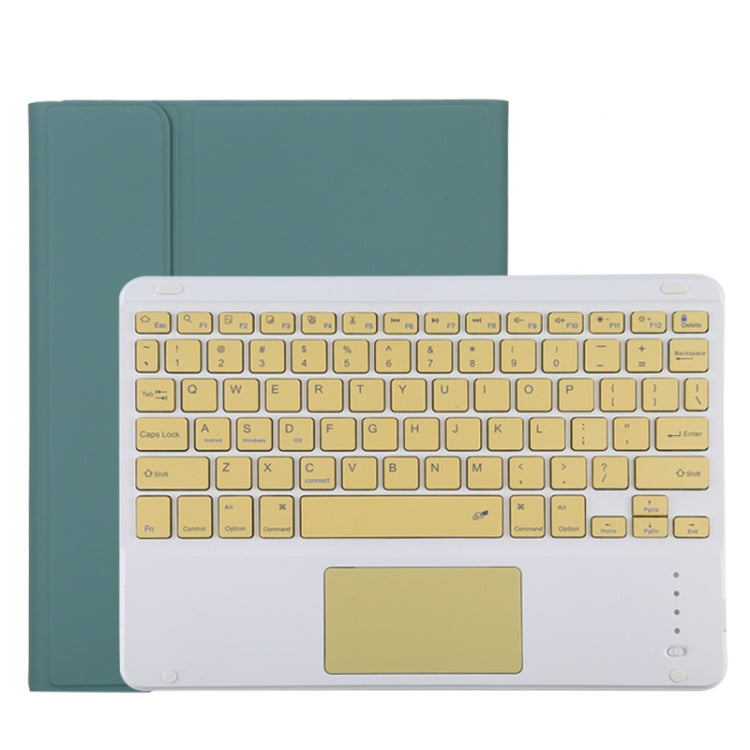 TG11BC Detachable Bluetooth Yellow Keyboard Microfiber Leather Tablet Case for iPad Pro 11 inch (2020), with Touchpad & Pen Slot & Holder (Dark Green) - For iPad Pro by PMC Jewellery | Online Shopping South Africa | PMC Jewellery