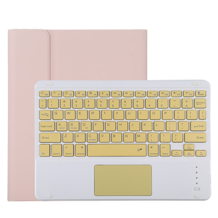 TG11BC Detachable Bluetooth Yellow Keyboard Microfiber Leather Tablet Case for iPad Pro 11 inch (2020), with Touchpad & Pen Slot & Holder (Pink) - For iPad Pro by PMC Jewellery | Online Shopping South Africa | PMC Jewellery