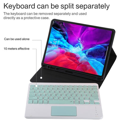 TG11BC Detachable Bluetooth Green Keyboard Microfiber Leather Tablet Case for iPad Pro 11 inch (2020), with Touchpad & Pen Slot & Holder (Black) - For iPad Pro by PMC Jewellery | Online Shopping South Africa | PMC Jewellery