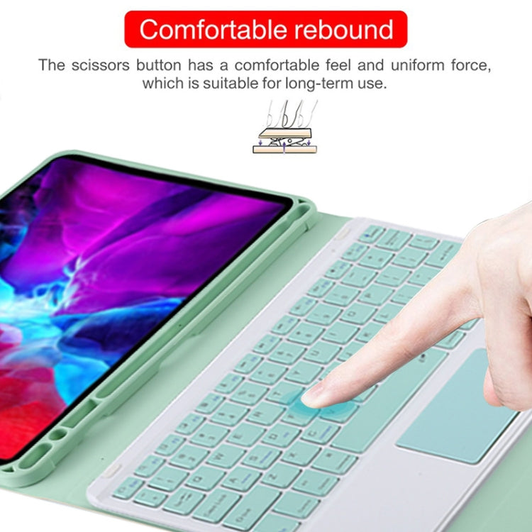 TG11BC Detachable Bluetooth Green Keyboard Microfiber Leather Tablet Case for iPad Pro 11 inch (2020), with Touchpad & Pen Slot & Holder (Green) - For iPad Pro by PMC Jewellery | Online Shopping South Africa | PMC Jewellery