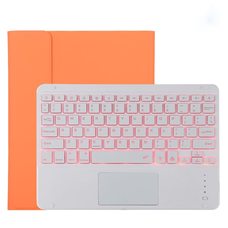 TG11BCS Detachable Bluetooth White Keyboard Microfiber Leather Tablet Case for iPad Pro 11 inch (2020), with Backlight & Touchpad & Pen Slot & Holder (Orange) - For iPad Pro by PMC Jewellery | Online Shopping South Africa | PMC Jewellery