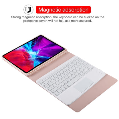 TG11BCS Detachable Bluetooth White Keyboard Microfiber Leather Tablet Case for iPad Pro 11 inch (2020), with Backlight & Touchpad & Pen Slot & Holder (Pink) - For iPad Pro by PMC Jewellery | Online Shopping South Africa | PMC Jewellery