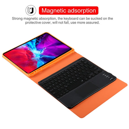 TG11BCS Detachable Bluetooth Black Keyboard Microfiber Leather Tablet Case for iPad Pro 11 inch (2020), with Backlight & Touchpad & Pen Slot & Holder (Orange) - For iPad Pro by PMC Jewellery | Online Shopping South Africa | PMC Jewellery