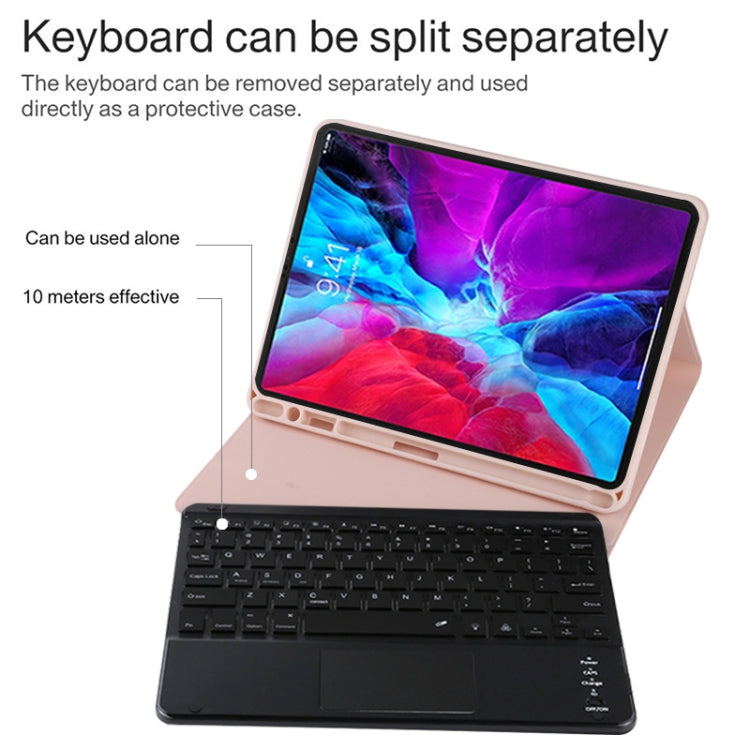 TG11BCS Detachable Bluetooth Black Keyboard Microfiber Leather Tablet Case for iPad Pro 11 inch (2020), with Backlight & Touchpad & Pen Slot & Holder (Pink) - For iPad Pro by PMC Jewellery | Online Shopping South Africa | PMC Jewellery