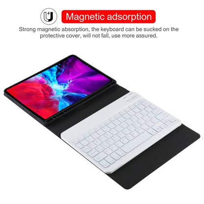 TG11BS Detachable Bluetooth White Keyboard Microfiber Leather Tablet Case for iPad Pro 11 inch (2020), with Backlight & Pen Slot & Holder (Black) - For iPad Pro by PMC Jewellery | Online Shopping South Africa | PMC Jewellery