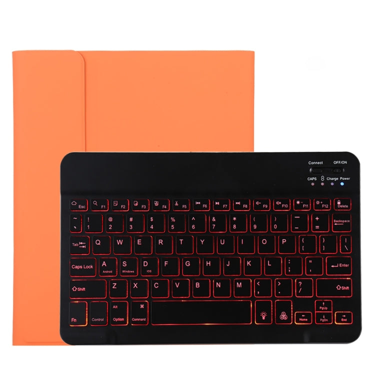 TG11BS Detachable Bluetooth Black Keyboard + Microfiber Leather Tablet Case for iPad Pro 11 inch (2020), with Backlight & Pen Slot & Holder(Orange) - For iPad Pro by PMC Jewellery | Online Shopping South Africa | PMC Jewellery