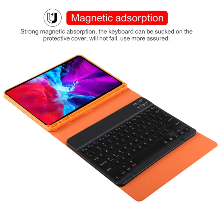 TG11BS Detachable Bluetooth Black Keyboard + Microfiber Leather Tablet Case for iPad Pro 11 inch (2020), with Backlight & Pen Slot & Holder(Orange) - For iPad Pro by PMC Jewellery | Online Shopping South Africa | PMC Jewellery