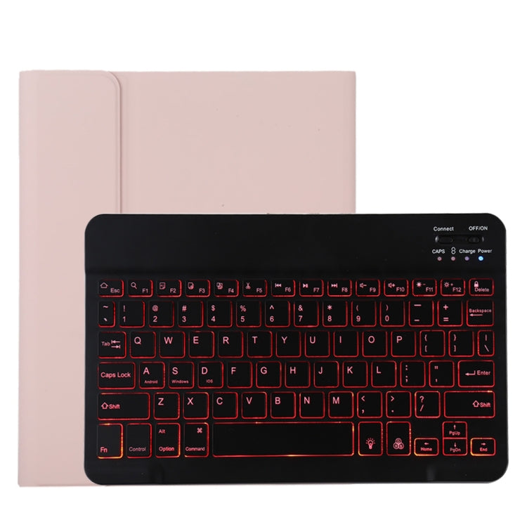 TG11BS Detachable Bluetooth Black Keyboard + Microfiber Leather Tablet Case for iPad Pro 11 inch (2020), with Backlight & Pen Slot & Holder(Pink) - For iPad Pro by PMC Jewellery | Online Shopping South Africa | PMC Jewellery