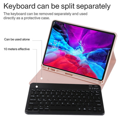 TG11BS Detachable Bluetooth Black Keyboard + Microfiber Leather Tablet Case for iPad Pro 11 inch (2020), with Backlight & Pen Slot & Holder(Pink) - For iPad Pro by PMC Jewellery | Online Shopping South Africa | PMC Jewellery