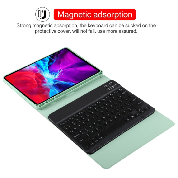 TG11BS Detachable Bluetooth Black Keyboard + Microfiber Leather Tablet Case for iPad Pro 11 inch (2020), with Backlight & Pen Slot & Holder(Green) - For iPad Pro by PMC Jewellery | Online Shopping South Africa | PMC Jewellery