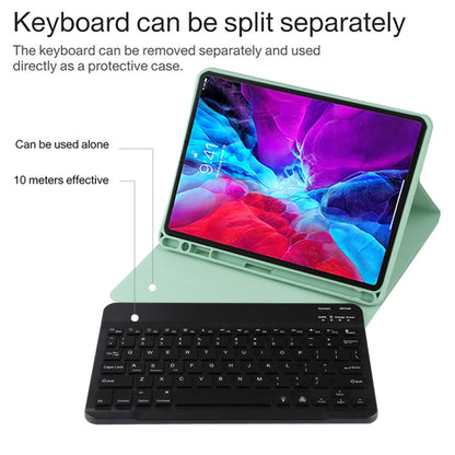 TG11BS Detachable Bluetooth Black Keyboard + Microfiber Leather Tablet Case for iPad Pro 11 inch (2020), with Backlight & Pen Slot & Holder(Green) - For iPad Pro by PMC Jewellery | Online Shopping South Africa | PMC Jewellery