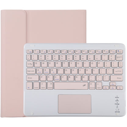 TG-102BC Detachable Bluetooth Pink Keyboard + Microfiber Leather Tablet Case for iPad 10.2 inch / iPad Air (2019), with Touch Pad & Pen Slot & Holder(Pink) - For iPad Air by PMC Jewellery | Online Shopping South Africa | PMC Jewellery