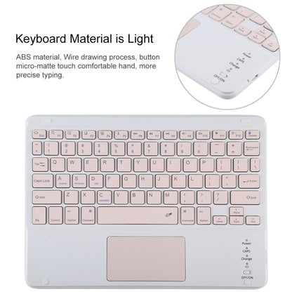 TG-102BC Detachable Bluetooth Pink Keyboard + Microfiber Leather Tablet Case for iPad 10.2 inch / iPad Air (2019), with Touch Pad & Pen Slot & Holder(Pink) - For iPad Air by PMC Jewellery | Online Shopping South Africa | PMC Jewellery