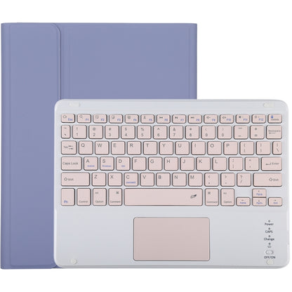 TG-102BC Detachable Bluetooth Pink Keyboard + Microfiber Leather Tablet Case for iPad 10.2 inch / iPad Air (2019), with Touch Pad & Pen Slot & Holder(Purple) - For iPad Air by PMC Jewellery | Online Shopping South Africa | PMC Jewellery