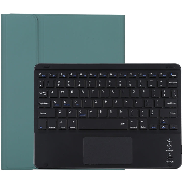 TG-102BC Detachable Bluetooth Black Keyboard + Microfiber Leather Tablet Case for iPad 10.2 inch / iPad Air (2019), with Touch Pad & Pen Slot & Holder(Dark Green) - For iPad Air by PMC Jewellery | Online Shopping South Africa | PMC Jewellery