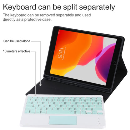 TG-102BC Detachable Bluetooth Green Keyboard + Microfiber Leather Tablet Case for iPad 10.2 inch / iPad Air (2019), with Touch Pad & Pen Slot & Holder (Black) - For iPad Air by PMC Jewellery | Online Shopping South Africa | PMC Jewellery