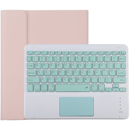 TG-102BC Detachable Bluetooth Green Keyboard + Microfiber Leather Tablet Case for iPad 10.2 inch / iPad Air (2019), with Touch Pad & Pen Slot & Holder (Pink) - For iPad Air by PMC Jewellery | Online Shopping South Africa | PMC Jewellery