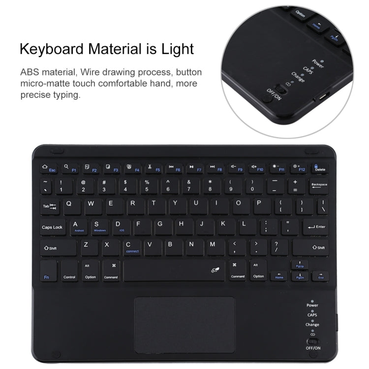 TG97BC Detachable Bluetooth Black Keyboard + Microfiber Leather Tablet Case for iPad 9.7 inch, with Touch Pad & Pen Slot & Holder(Black) - Universal by PMC Jewellery | Online Shopping South Africa | PMC Jewellery