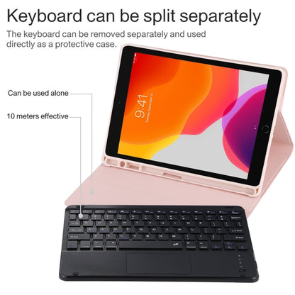 TG97BC Detachable Bluetooth Black Keyboard + Microfiber Leather Tablet Case for iPad 9.7 inch, with Touch Pad & Pen Slot & Holder(Pink) - Universal by PMC Jewellery | Online Shopping South Africa | PMC Jewellery