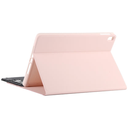 TG109BC Detachable Bluetooth Black Keyboard + Microfiber Leather Tablet Case for iPad Air 2020, with Touch Pad & Pen Slot & Holder (Pink) - For iPad Air by PMC Jewellery | Online Shopping South Africa | PMC Jewellery