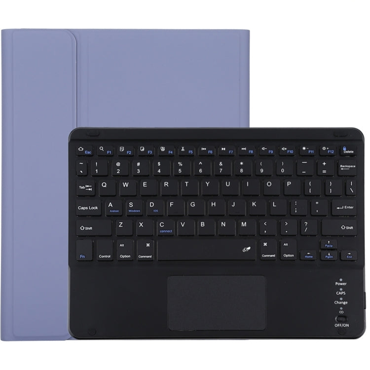 TG109BC Detachable Bluetooth Black Keyboard + Microfiber Leather Tablet Case for iPad Air 2020, with Touch Pad & Pen Slot & Holder (Purple) - For iPad Air by PMC Jewellery | Online Shopping South Africa | PMC Jewellery